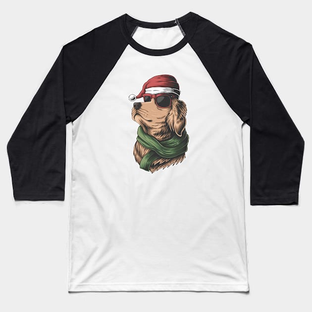 Cool Christmas Golden Retriever Baseball T-Shirt by SLAG_Creative